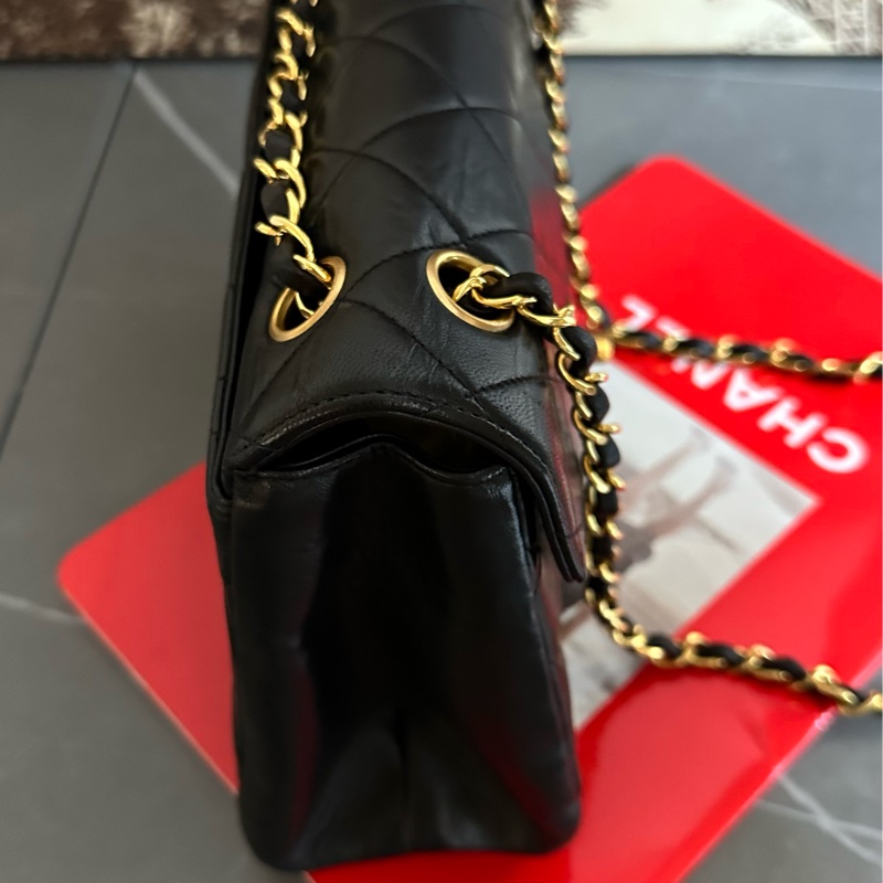 🩵MYMluxurybag🩵 Chanel 25cm 黑金 全皮 肩背袋 斜背袋-28