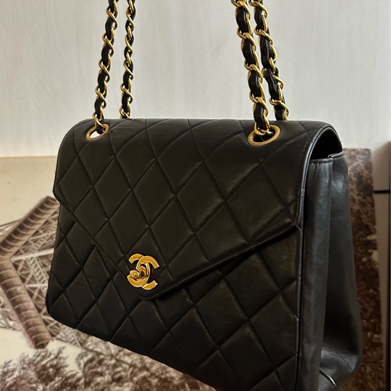 🩵MYMluxurybag🩵 Chanel 25cm 黑金 全皮 肩背袋 斜背袋-35