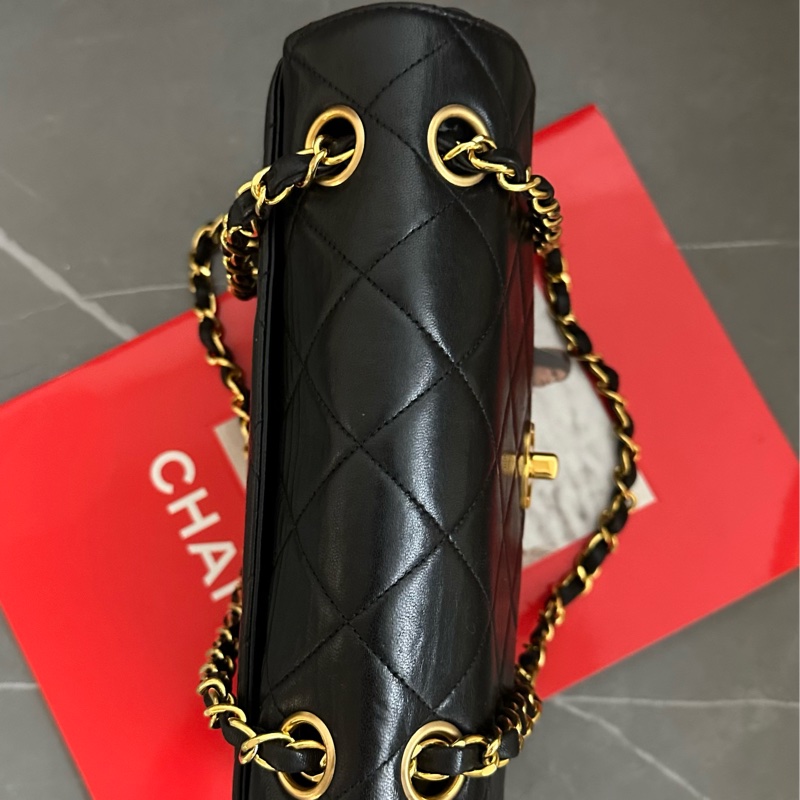 🩵MYMluxurybag🩵 Chanel 25cm 黑金 全皮 肩背袋 斜背袋-38