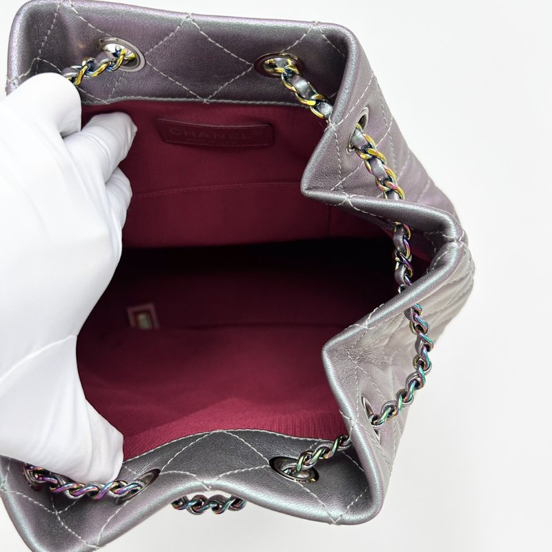 C️HANEL 限量款炫彩流浪後背包22*26*9.5 98新配件塵袋-6