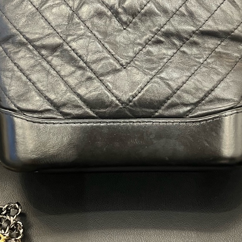 Chanel/香奈兒黑金流浪小號鏈條單肩斜挎手提包 29開有卡-6