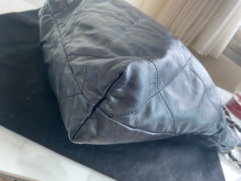 Chanel 22B 垃圾袋 黑銀小號-5