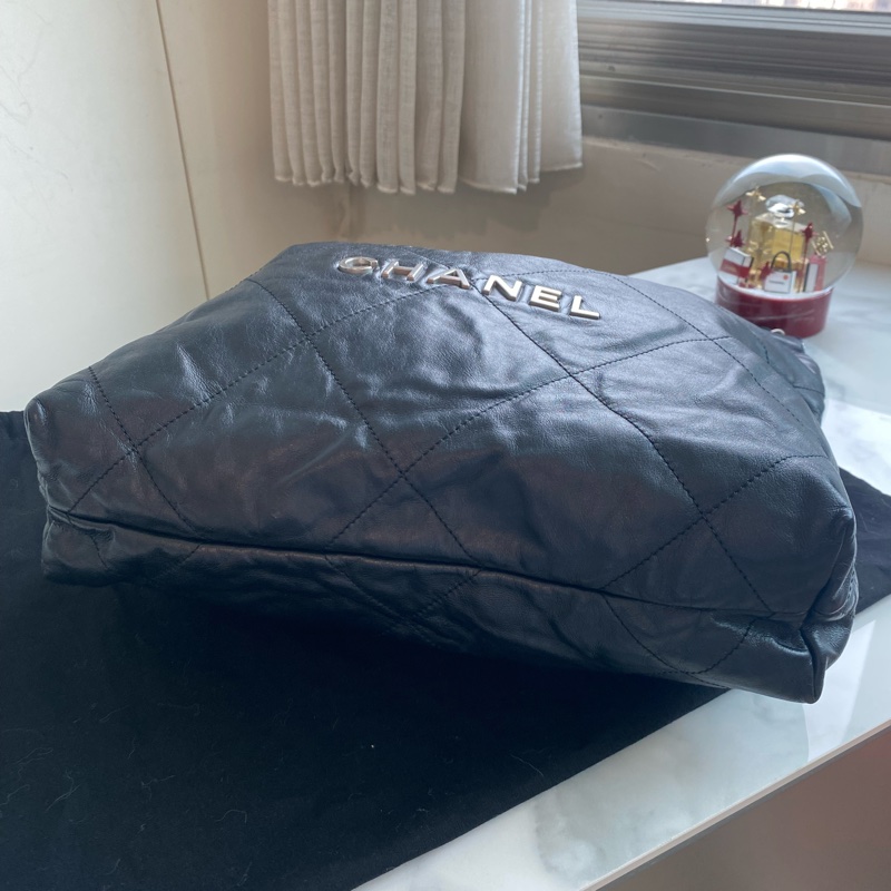 Chanel 22B 垃圾袋 黑銀小號-7