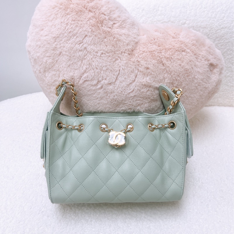 全新 Chanel 25 mini 限定色💕淺鼠尾草灰綠-0