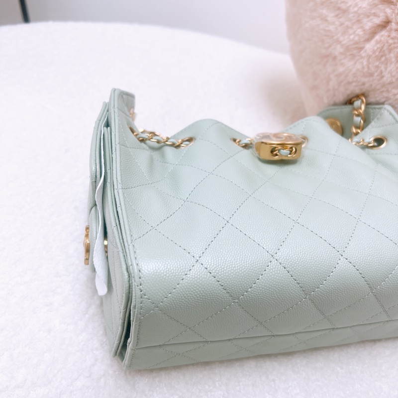 全新 Chanel 25 mini 限定色💕淺鼠尾草灰綠-1