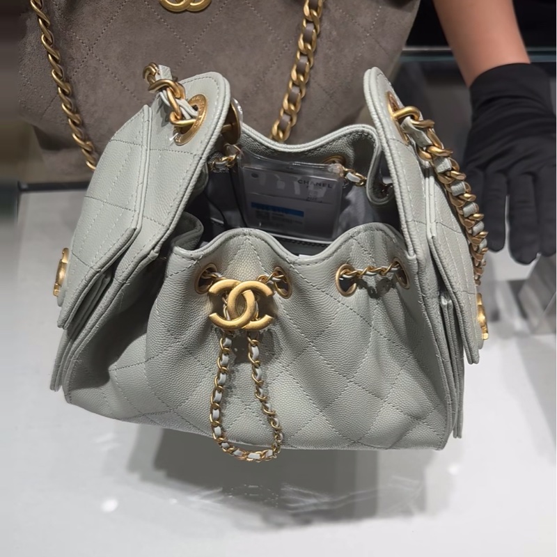 全新 Chanel 25 mini 限定色💕淺鼠尾草灰綠-8