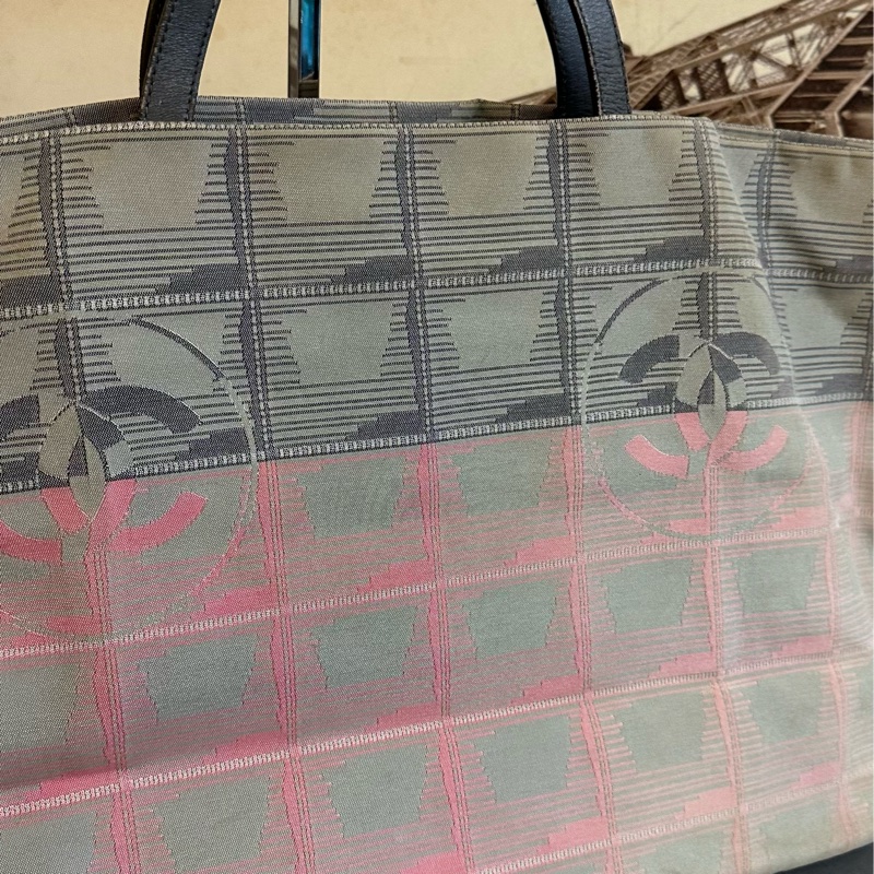 ♦️MYMluxurybag♦️ Chanel 42 cm 稀有 雙色 布袋 肩背袋-6