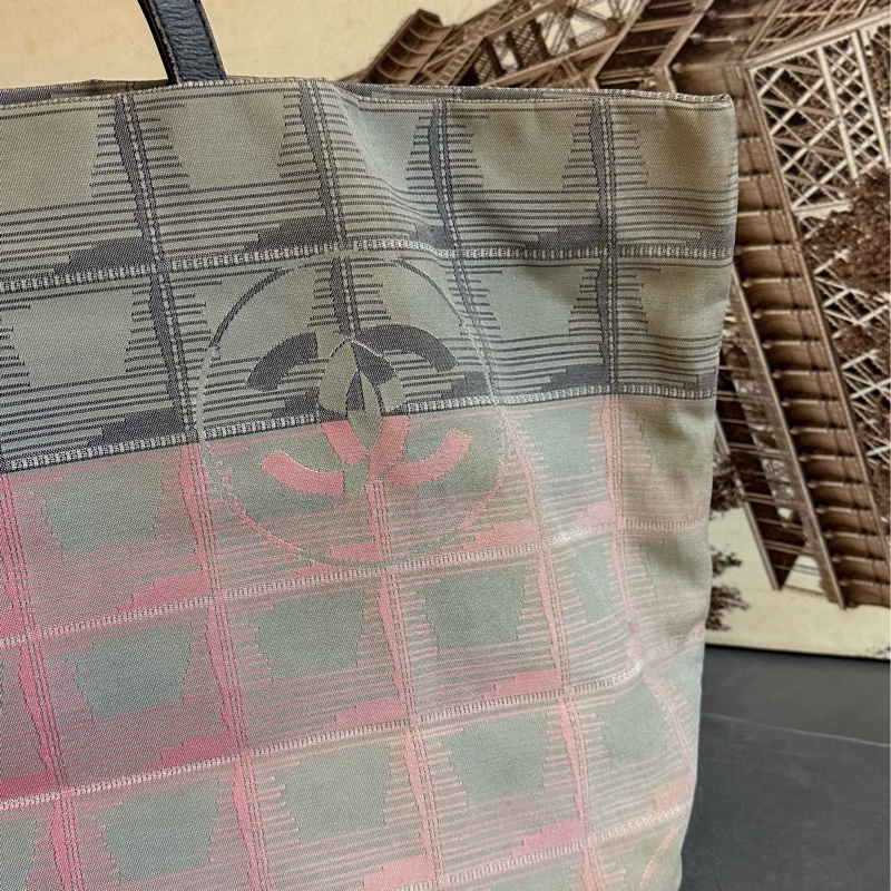 ♦️MYMluxurybag♦️ Chanel 42 cm 稀有 雙色 布袋 肩背袋-7