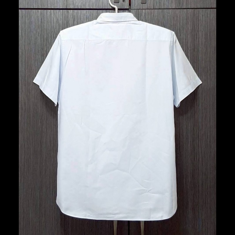 BURBERRY 博柏利 LONDON 戰馬 男淺藍短袖襯衫L-1