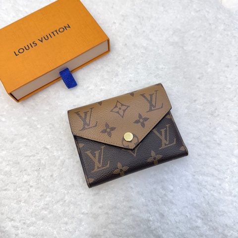 LV路易威登 Victorine短夾 Monogram老花拚色三折短夾 金釦零錢短夾 M81557