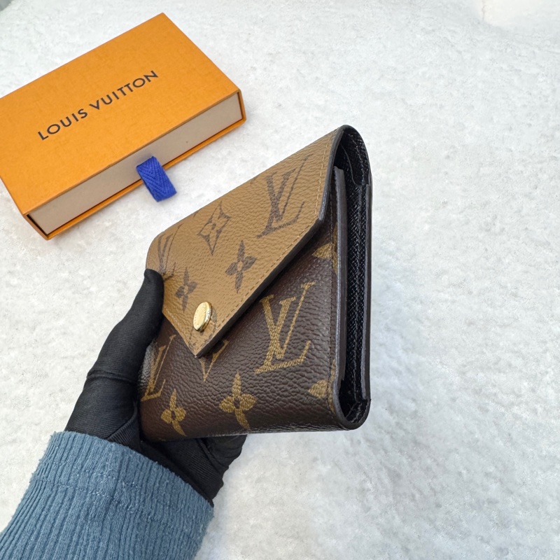 LV路易威登 Victorine短夾 Monogram老花拚色三折短夾 金釦零錢短夾 M81557-2
