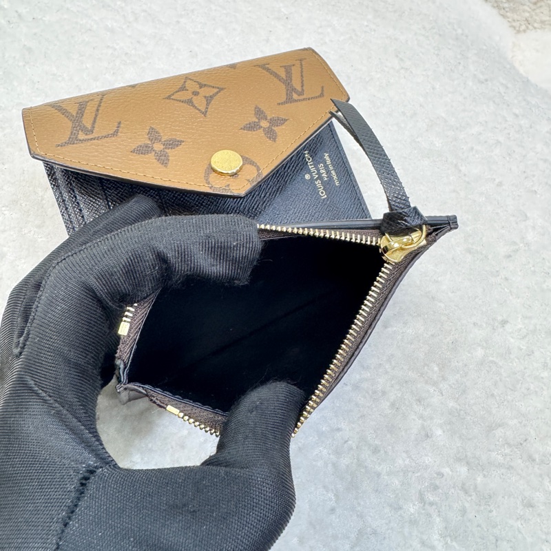 LV路易威登 Victorine短夾 Monogram老花拚色三折短夾 金釦零錢短夾 M81557-8