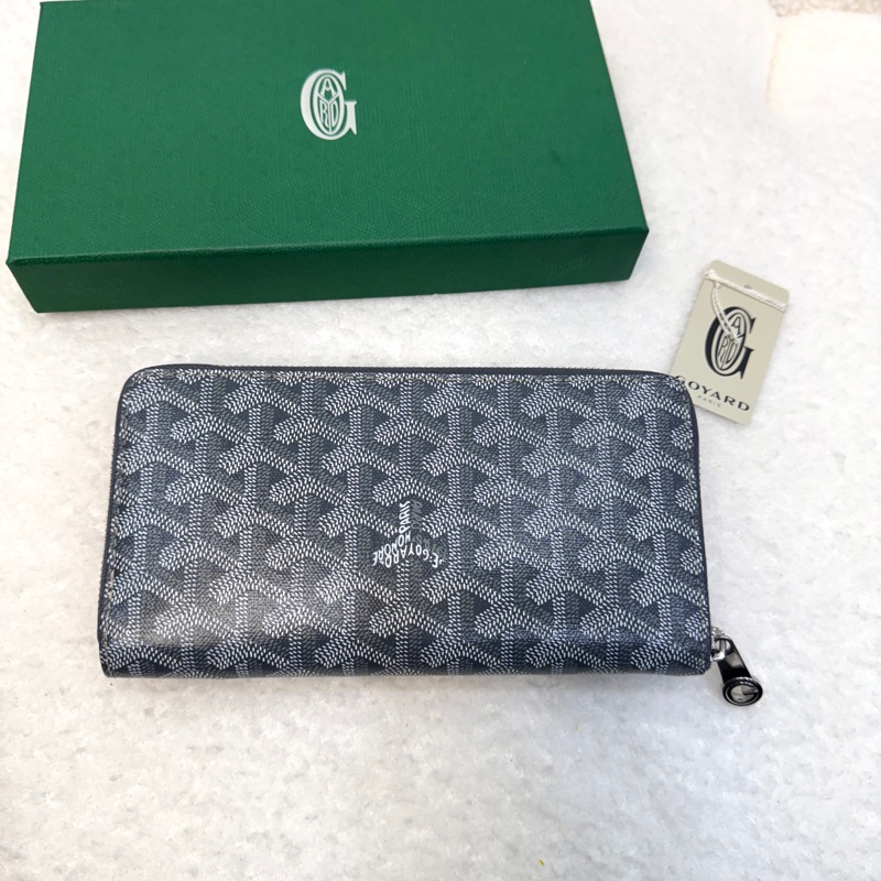 戈雅德長夾 Goyard Matignon GM 灰色ㄇ型拉鍊長夾 大容量皮夾-2