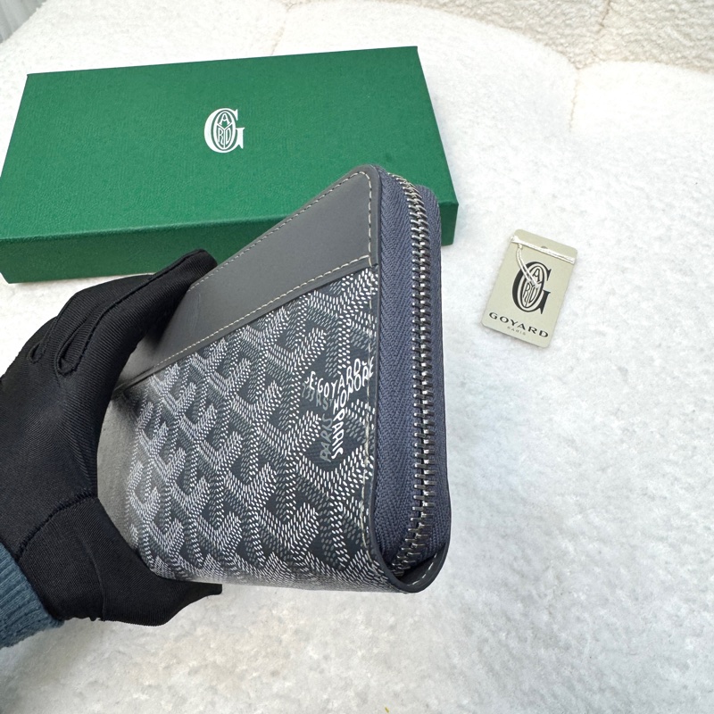 戈雅德長夾 Goyard Matignon GM 灰色ㄇ型拉鍊長夾 大容量皮夾-4