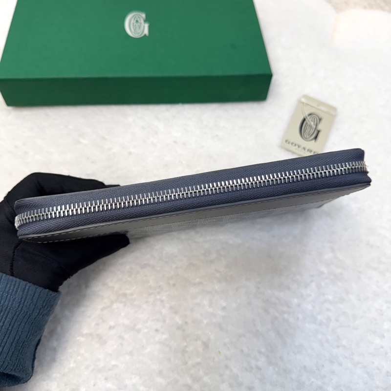 戈雅德長夾 Goyard Matignon GM 灰色ㄇ型拉鍊長夾 大容量皮夾-6