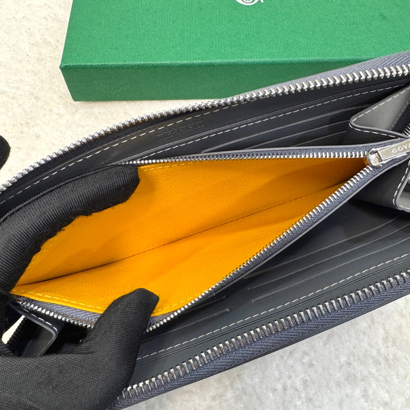 戈雅德長夾 Goyard Matignon GM 灰色ㄇ型拉鍊長夾 大容量皮夾-8