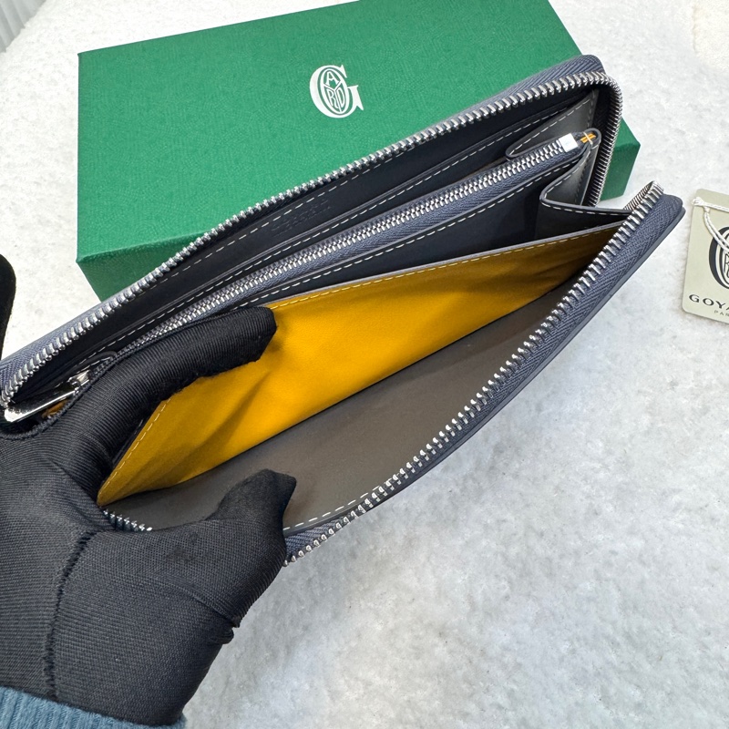 戈雅德長夾 Goyard Matignon GM 灰色ㄇ型拉鍊長夾 大容量皮夾-10