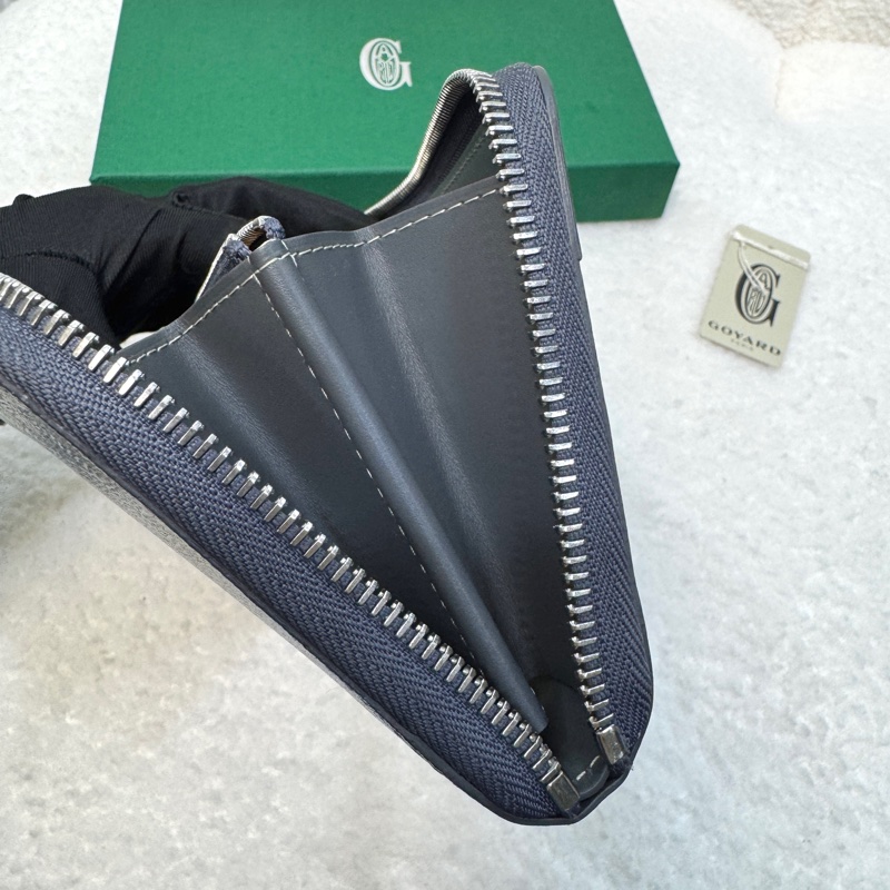 戈雅德長夾 Goyard Matignon GM 灰色ㄇ型拉鍊長夾 大容量皮夾-12