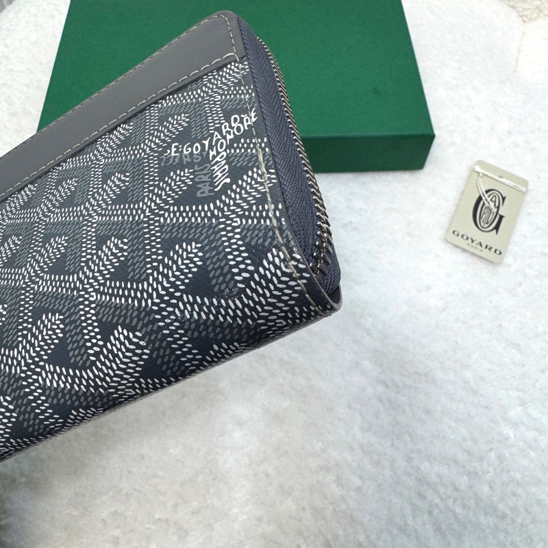 戈雅德長夾 Goyard Matignon GM 灰色ㄇ型拉鍊長夾 大容量皮夾-13