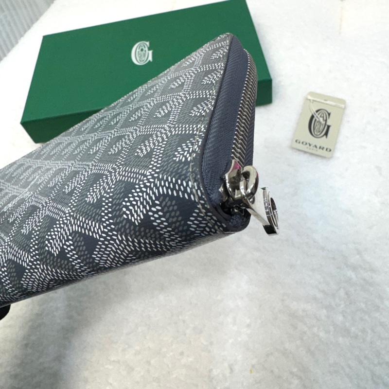 戈雅德長夾 Goyard Matignon GM 灰色ㄇ型拉鍊長夾 大容量皮夾-17