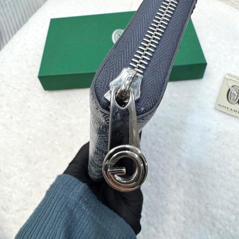 戈雅德長夾 Goyard Matignon GM 灰色ㄇ型拉鍊長夾 大容量皮夾-22