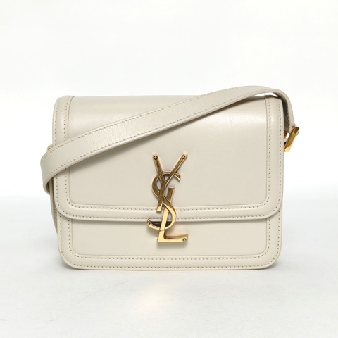SAINT LAURENT SolferinoBox小號19米白色牛皮金扣