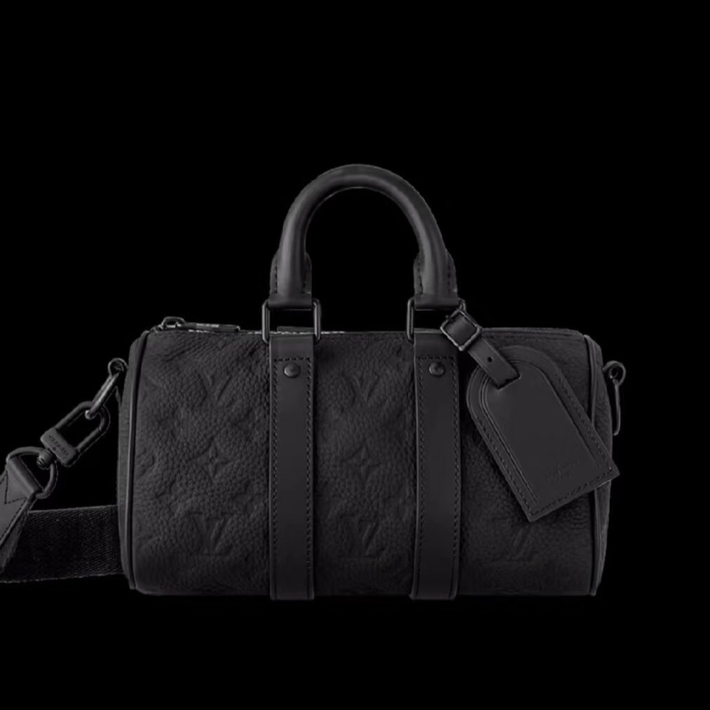 🥷Louis Vuitton 路易威登 KEEPALL25全皮黑武士手提斜挎包⚽️🎱純芯片尺寸25*14 A5462-0