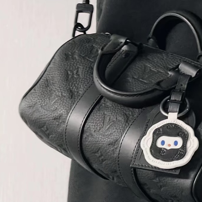 🥷Louis Vuitton 路易威登 KEEPALL25全皮黑武士手提斜挎包⚽️🎱純芯片尺寸25*14 A5462-9