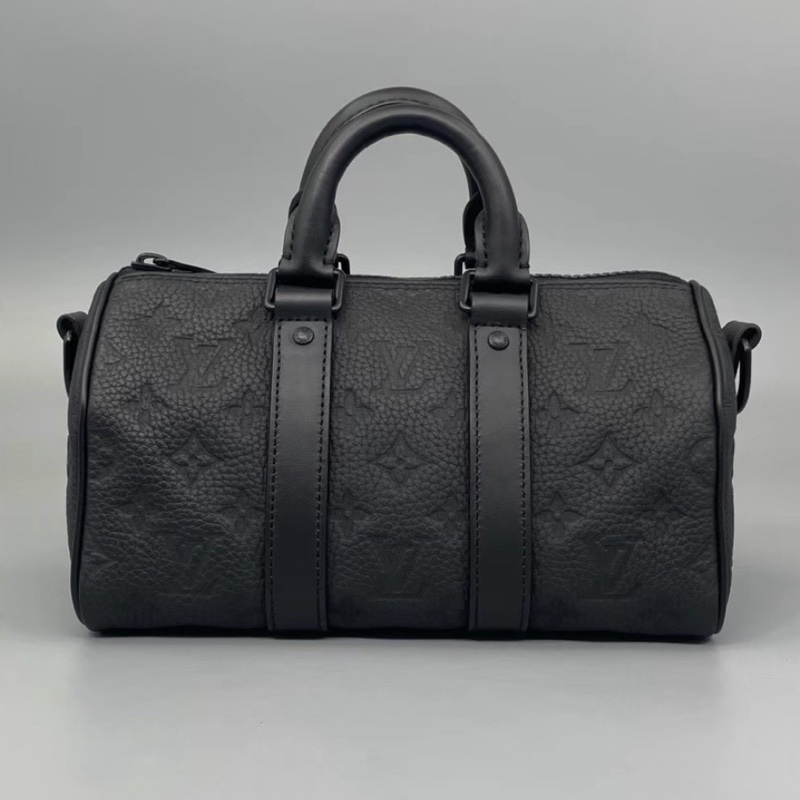 🥷Louis Vuitton 路易威登 KEEPALL25全皮黑武士手提斜挎包⚽️🎱純芯片尺寸25*14 A5462-11