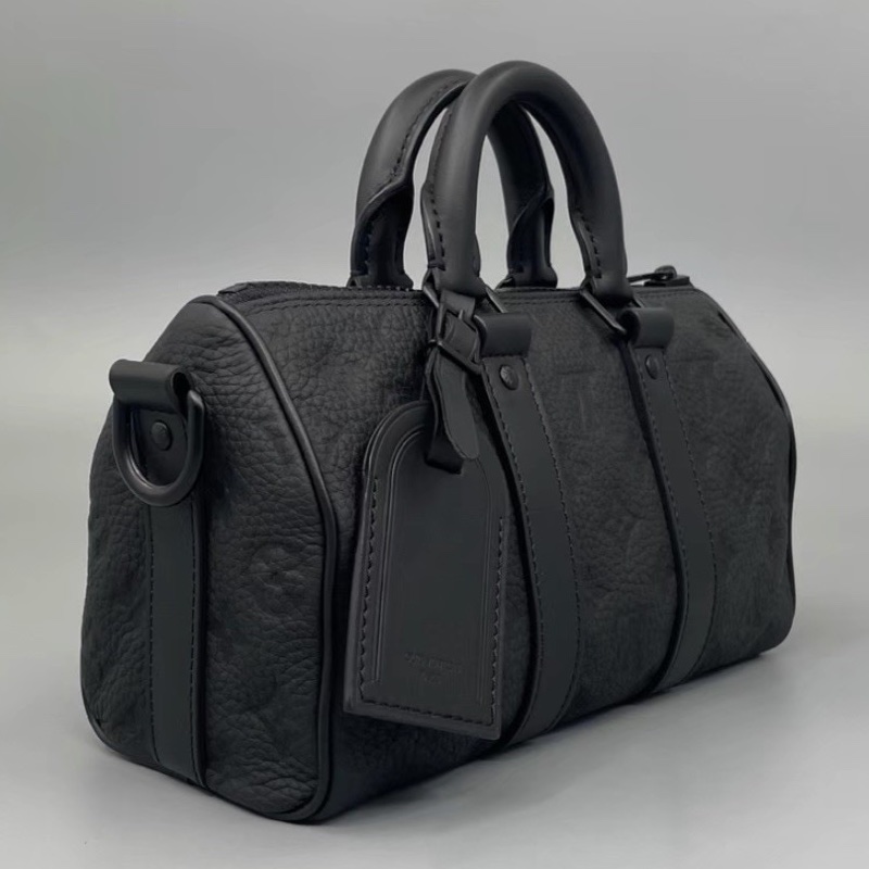 🥷Louis Vuitton 路易威登 KEEPALL25全皮黑武士手提斜挎包⚽️🎱純芯片尺寸25*14 A5462-15