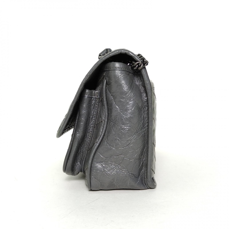 SAINT LAURENT NikiMini21灰色牛皮銀扣-1