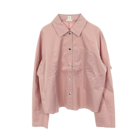 愛馬仕 (HERMES) Serie 羈扣長袖襯衫上衣 #38 5E0635DV 棉質粉紅二手女款