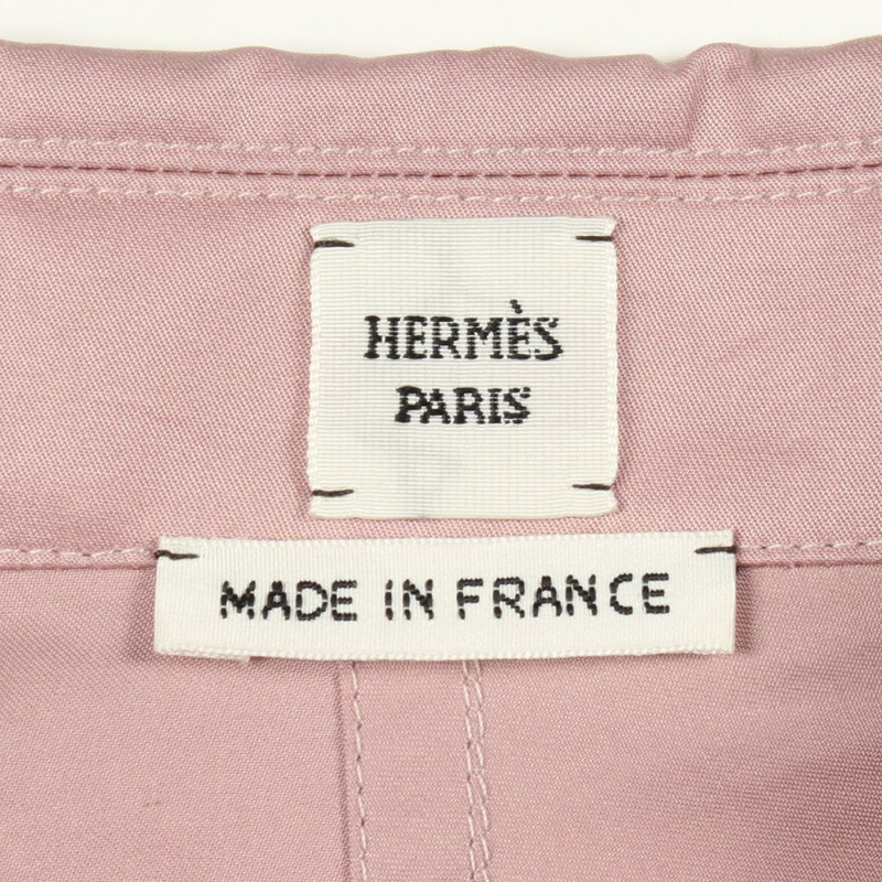 愛馬仕 (HERMES) Serie 羈扣長袖襯衫上衣 #38 5E0635DV 棉質粉紅二手女款-2