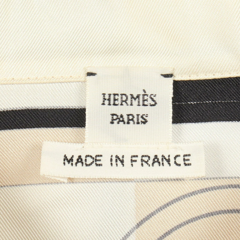 愛馬仕 Twillaine EX-LIBRIS 立領長袖襯衫 #42 絲質黑色二手-2