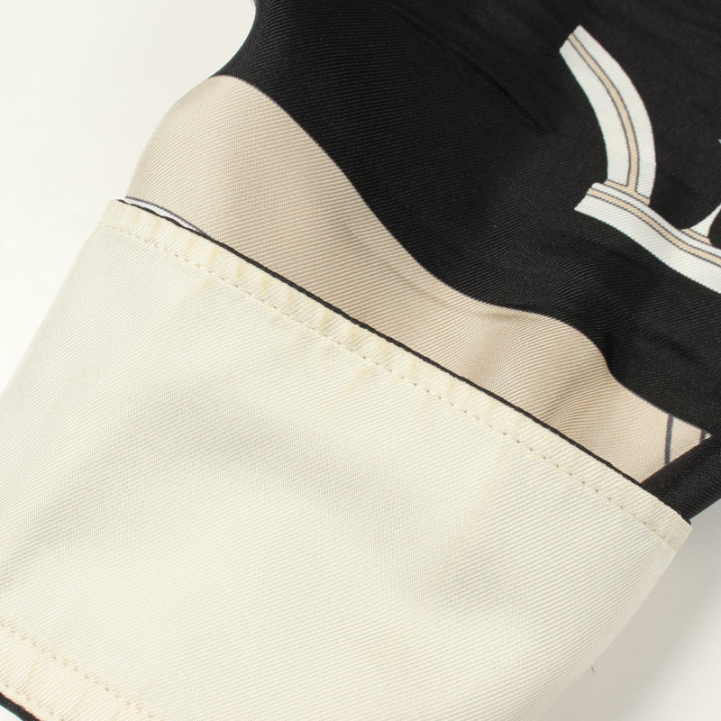 愛馬仕 Twillaine EX-LIBRIS 立領長袖襯衫 #42 絲質黑色二手-4