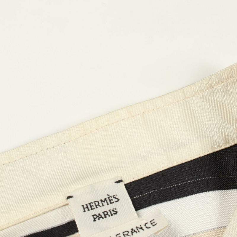 愛馬仕 Twillaine EX-LIBRIS 立領長袖襯衫 #42 絲質黑色二手-6