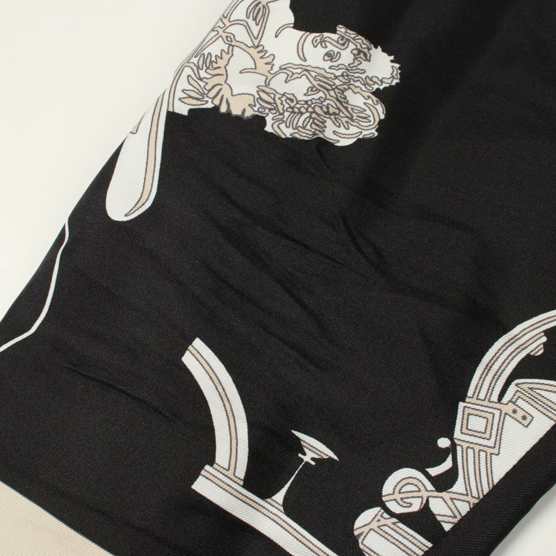 愛馬仕 Twillaine EX-LIBRIS 立領長袖襯衫 #42 絲質黑色二手-11