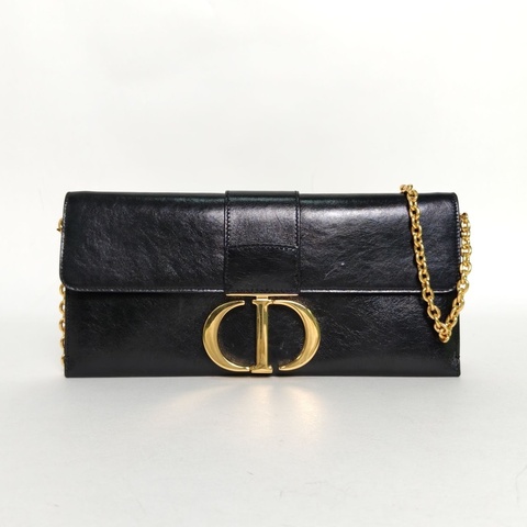 DIOR 黑色牛皮金扣2019蒙田法棍woc鏈條包