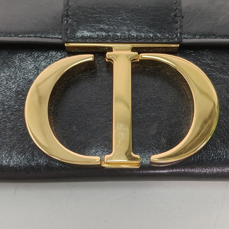 DIOR 黑色牛皮金扣2019蒙田法棍woc鏈條包-4
