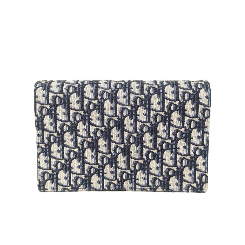 DIOR SADDLE馬鞍鏈條WOC22厚款墨藍色帆布金扣2022印花-2