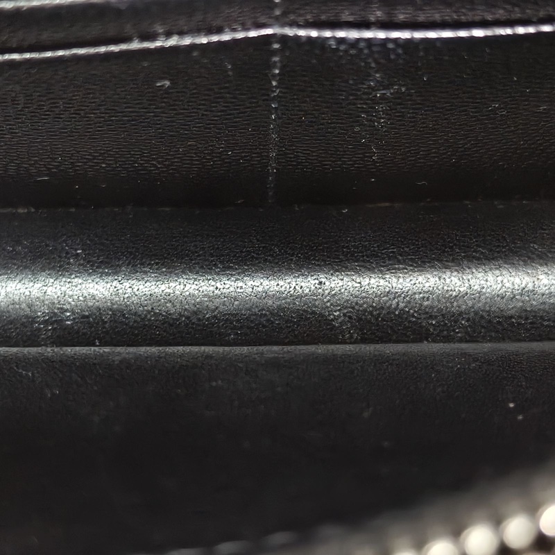 SAINT LAURENT CASSANDRA信封腋下包WocV紋黑色牛皮銀扣-5