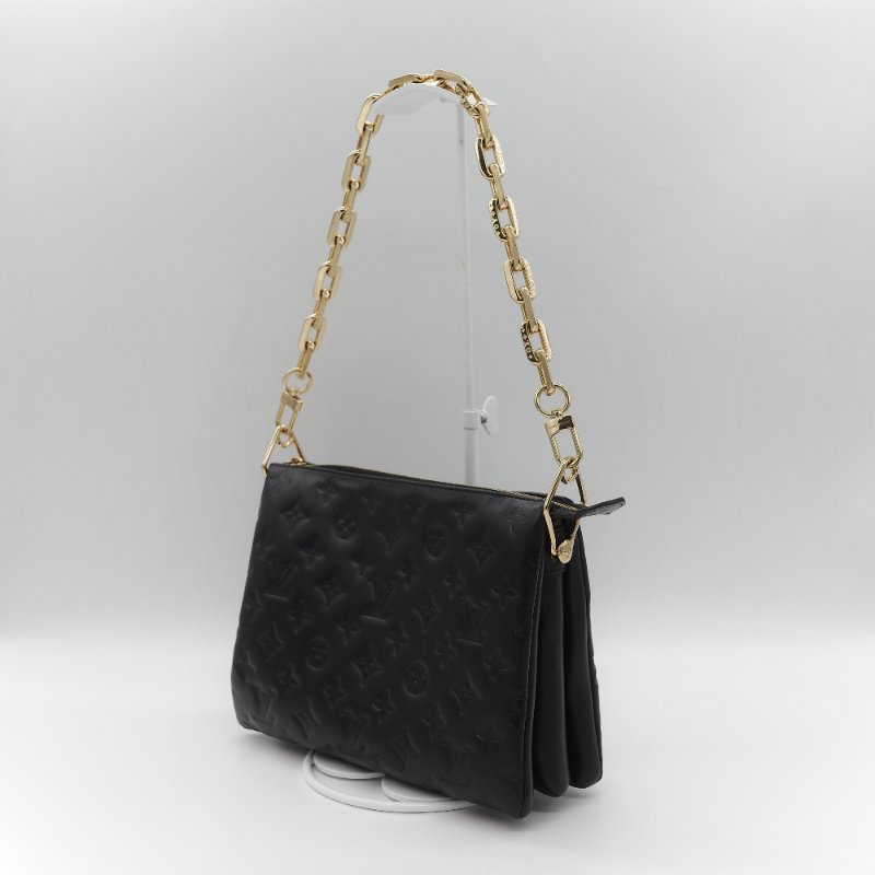 Louis Vuitton 路易威登 Coussin PM 黑色 羊皮 金鍊 帆布肩帶 鏈條肩帶 單肩包 斜挎包-2
