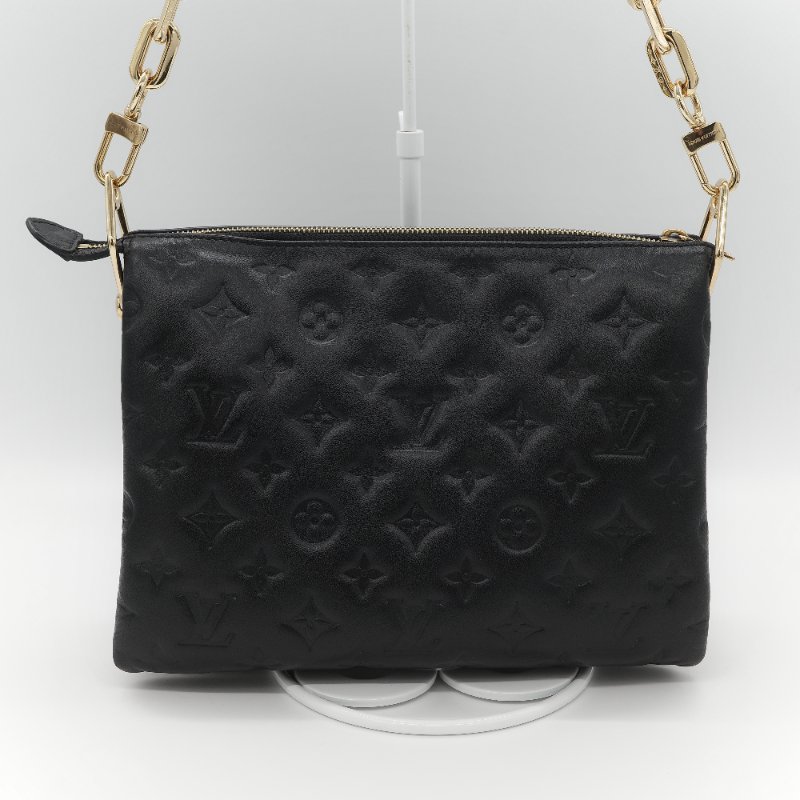Louis Vuitton 路易威登 Coussin PM 黑色 羊皮 金鍊 帆布肩帶 鏈條肩帶 單肩包 斜挎包-4