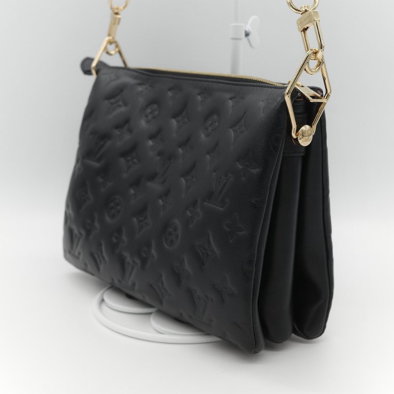 Louis Vuitton 路易威登 Coussin PM 黑色 羊皮 金鍊 帆布肩帶 鏈條肩帶 單肩包 斜挎包-6