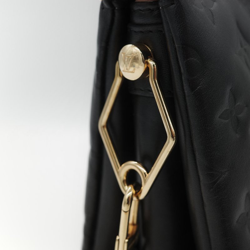 Louis Vuitton 路易威登 Coussin PM 黑色 羊皮 金鍊 帆布肩帶 鏈條肩帶 單肩包 斜挎包-12