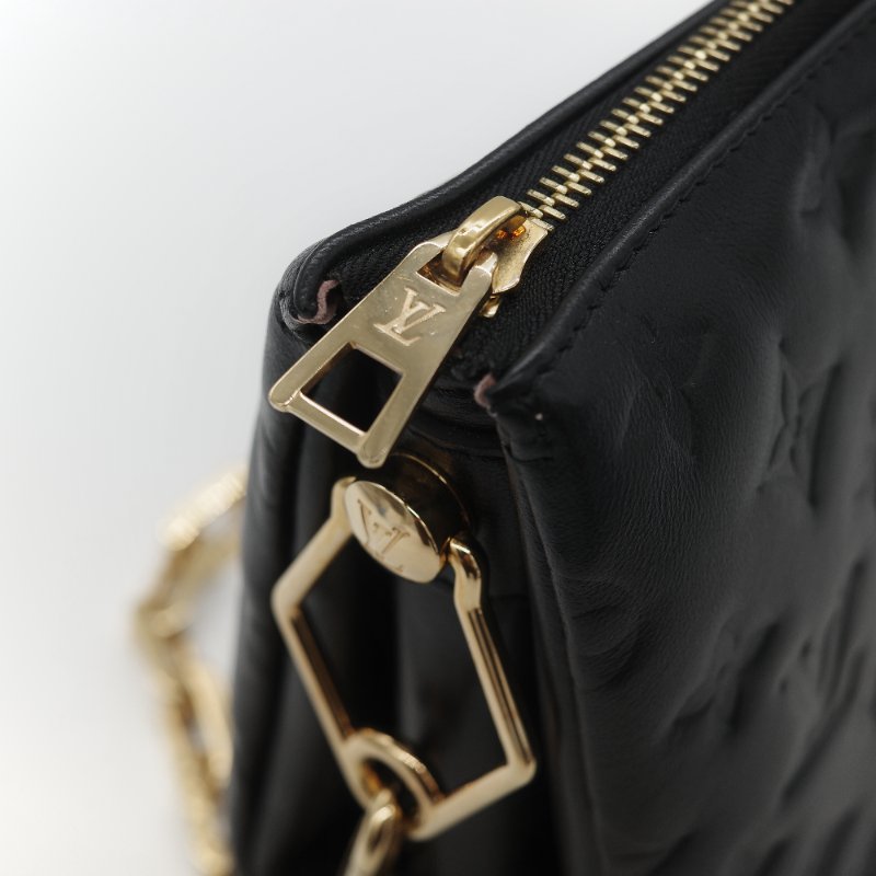Louis Vuitton 路易威登 Coussin PM 黑色 羊皮 金鍊 帆布肩帶 鏈條肩帶 單肩包 斜挎包-13