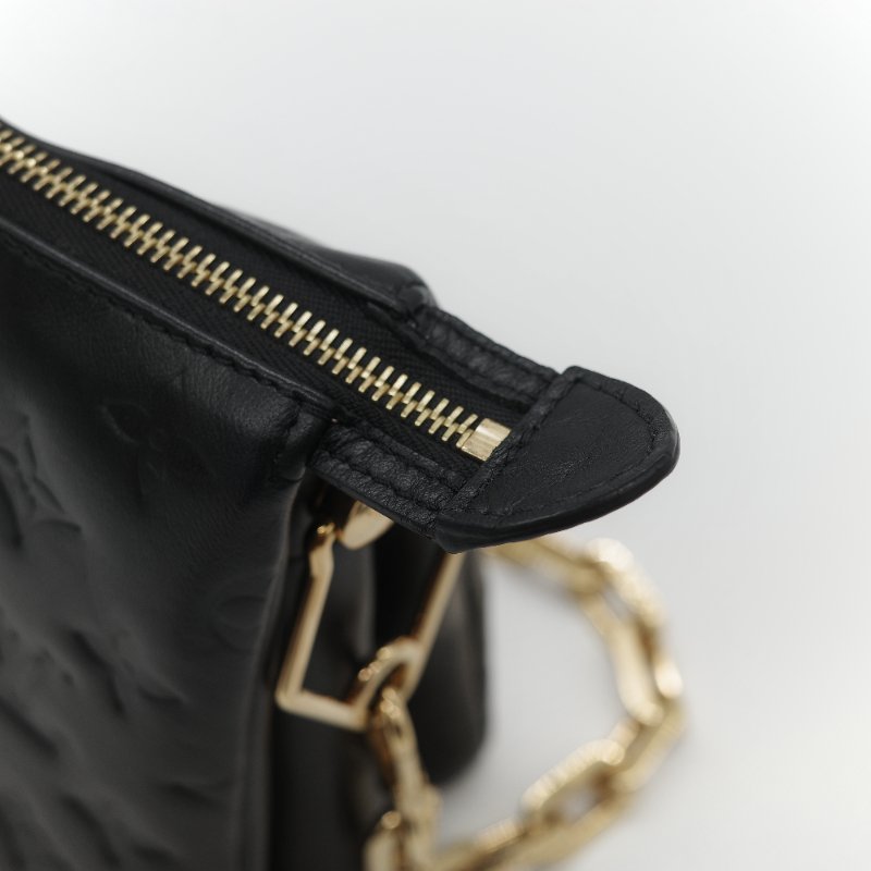 Louis Vuitton 路易威登 Coussin PM 黑色 羊皮 金鍊 帆布肩帶 鏈條肩帶 單肩包 斜挎包-14