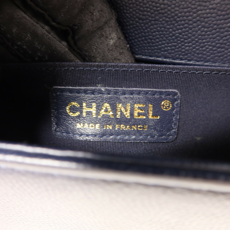 CHANEL 牛皮皮革Boy 20鏈帶肩背袋-5