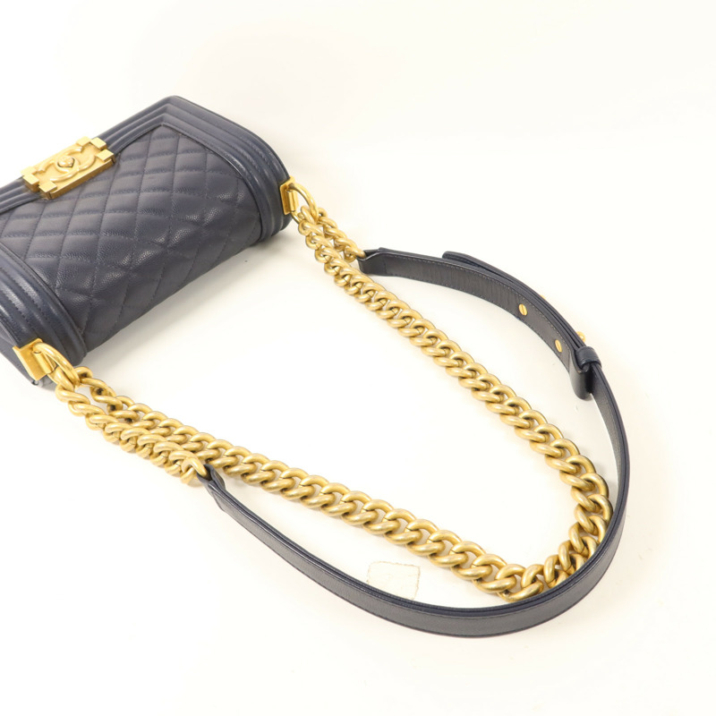 CHANEL 牛皮皮革Boy 20鏈帶肩背袋-9