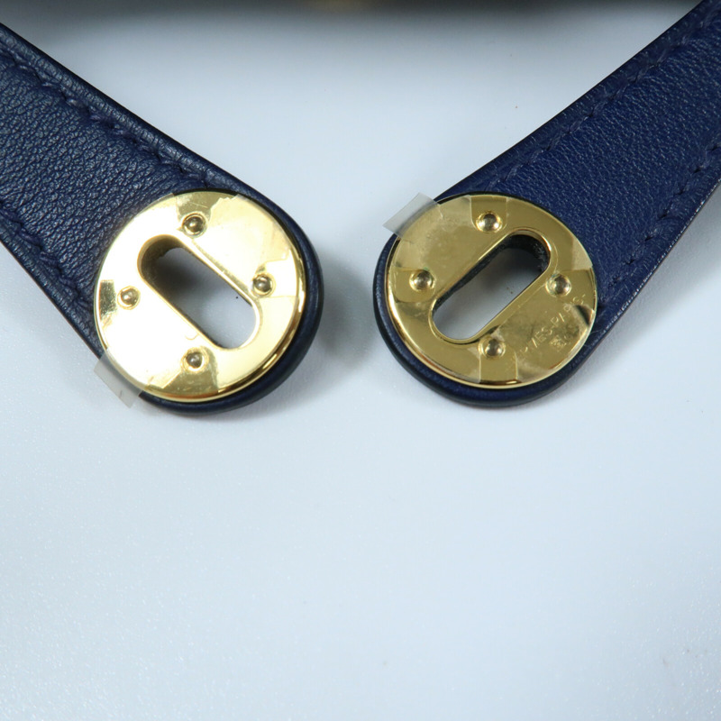 HERMES Swift皮革Mini Lindy金扣手挽肩背兩用袋Bleu Encre-10